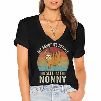 My Favorite People Call Me Nonny 302 Trending Shirt Women's Jersey Short Sleeve Deep V-Neck Tshirt | Favorety CA