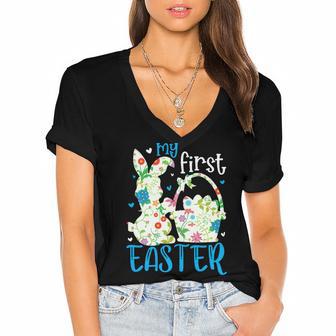 My First Easter 707 Trending Shirt Women's Jersey Short Sleeve Deep V-Neck Tshirt | Favorety AU