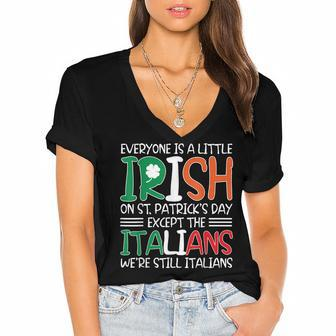 Patricks St Pattys Day Sarcastic Italian Irish Mens Kids Women's Jersey Short Sleeve Deep V-Neck Tshirt - Seseable