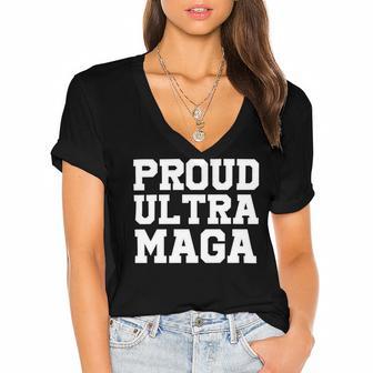 Proud Ultra Maga V10 Women's Jersey Short Sleeve Deep V-Neck Tshirt | Favorety