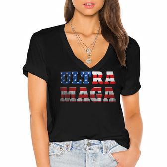 Proud Ultra Maga V11 Women's Jersey Short Sleeve Deep V-Neck Tshirt | Favorety