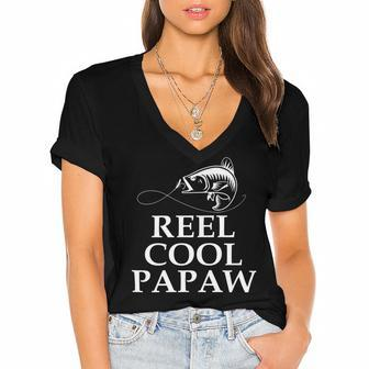 Reel Cool Papaw V2 Women's Jersey Short Sleeve Deep V-Neck Tshirt - Monsterry DE