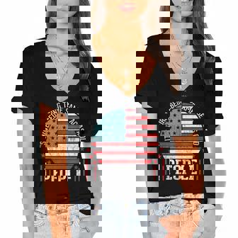 Retro Vintage Its Weird Being The Same Age As Old People Women's Jersey Short Sleeve Deep V-Neck Tshirt | Seseable CA