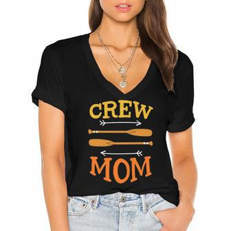 Rowing Crew Mom Rower Gift Women's Jersey Short Sleeve Deep V-Neck Tshirt | Mazezy