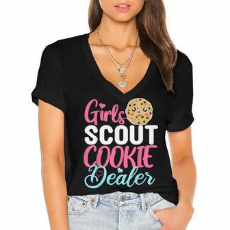 Scout For Girls Cookie Dealer Women Funny Women's Jersey Short Sleeve Deep V-Neck Tshirt - Seseable