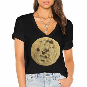 Smart Cookie Chocolate Chip Cookie Halloween Costume Women's Jersey Short Sleeve Deep V-Neck Tshirt - Seseable