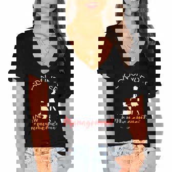 Soon Under New Management Funny Retired Husband Women's Jersey Short Sleeve Deep V-Neck Tshirt | Mazezy