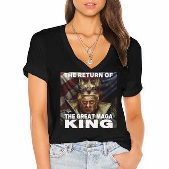 The Return Of The Great Maga King 3 Shirt Women's Jersey Short Sleeve Deep V-Neck Tshirt | Favorety AU