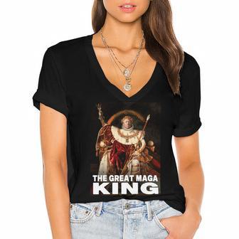 The Return Of The Great Maga King 4 Shirt Women's Jersey Short Sleeve Deep V-Neck Tshirt | Favorety