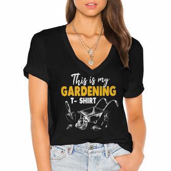 This Is My Gardening Garden Gardening 548 Shirt Women's Jersey Short Sleeve Deep V-Neck Tshirt | Favorety CA