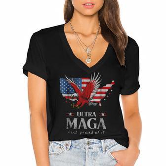 Ultra Maga And Proud Of It A Ultra Maga And Proud Of It V11 Women's Jersey Short Sleeve Deep V-Neck Tshirt | Favorety CA