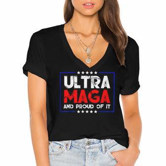 Ultra Maga And Proud Of It A Ultra Maga And Proud Of It V15 Women's Jersey Short Sleeve Deep V-Neck Tshirt | Favorety UK