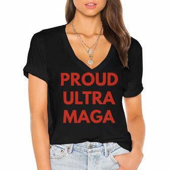 Ultra Maga Gift V2 Women's Jersey Short Sleeve Deep V-Neck Tshirt | Favorety DE