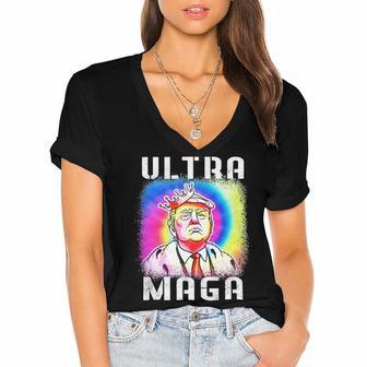 Ultra Maga Gift V5 Women's Jersey Short Sleeve Deep V-Neck Tshirt | Favorety