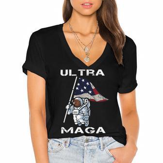 Ultra Maga Trending Gift Women's Jersey Short Sleeve Deep V-Neck Tshirt | Favorety DE