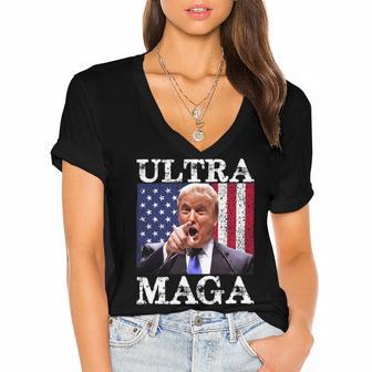 Ultra Maga Ultra Maga Funny Ultra Maga 2024 Ultra Maga And Proud Of Itultra Maga Proud Women's Jersey Short Sleeve Deep V-Neck Tshirt | Favorety CA