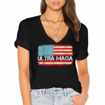 Ultra Maga V15 Women's Jersey Short Sleeve Deep V-Neck Tshirt | Favorety