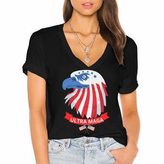 Ultra Maga V22 Women's Jersey Short Sleeve Deep V-Neck Tshirt | Favorety