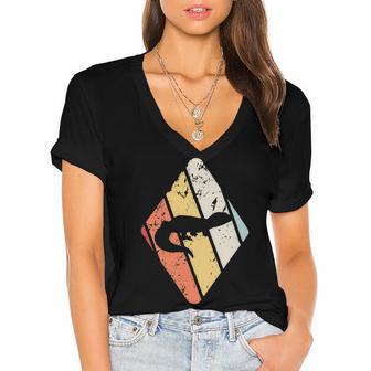 Vintage Lizard Retro For Animal Lover 171 Shirt Women's Jersey Short Sleeve Deep V-Neck Tshirt | Favorety