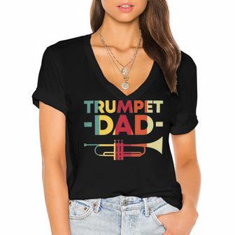 Vintage Trumpet Cool Retro Trumpet Player 159 Shirt Women's Jersey Short Sleeve Deep V-Neck Tshirt | Favorety CA