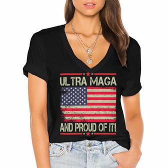 Vintage Ultra Maga And Proud Of It V2 Women's Jersey Short Sleeve Deep V-Neck Tshirt | Favorety CA