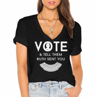 Vote And Tell Them Ruth Sent You 31 Shirt Women's Jersey Short Sleeve Deep V-Neck Tshirt | Favorety CA