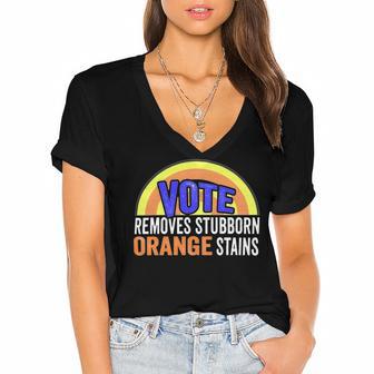 Vote Removes Stubborn Orange Stains 904 Shirt Women's Jersey Short Sleeve Deep V-Neck Tshirt | Favorety CA