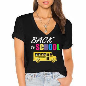 Welcome Back To School Here I Come 487 Shirt Women's Jersey Short Sleeve Deep V-Neck Tshirt | Favorety CA