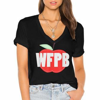 Wfpb Whole Food Plant Based For Men Women Kids Women's Jersey Short Sleeve Deep V-Neck Tshirt - Seseable