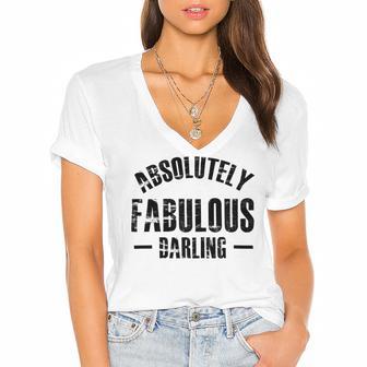 Absolutely Fabulous Darling Women's Jersey Short Sleeve Deep V-Neck Tshirt | Favorety DE