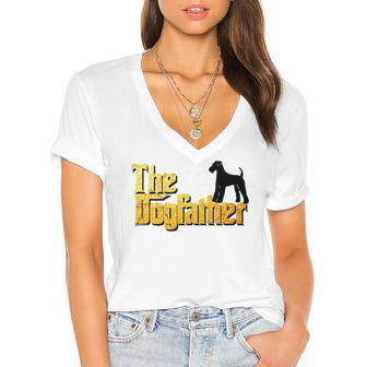 Airedale Terrier Gifts Airedale Terrier Gifts Women's Jersey Short Sleeve Deep V-Neck Tshirt | Mazezy