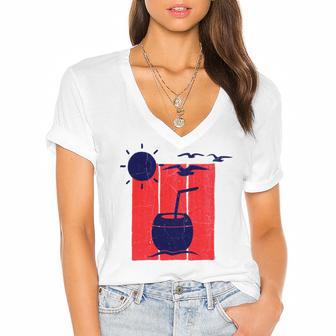 All You Need Is Relax Women's Jersey Short Sleeve Deep V-Neck Tshirt | Favorety