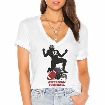 American Football Women's Jersey Short Sleeve Deep V-Neck Tshirt | Favorety UK