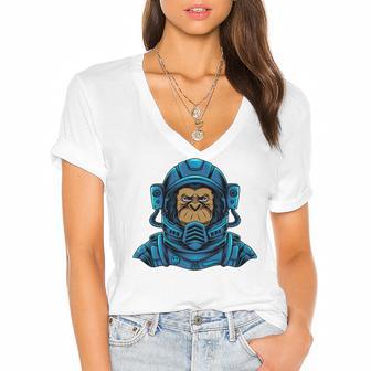 Astromonkey Women's Jersey Short Sleeve Deep V-Neck Tshirt | Favorety CA