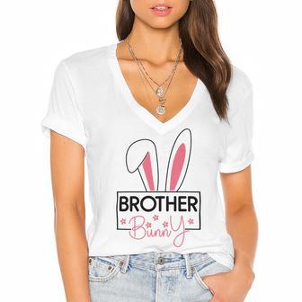 Brother Easter Bunny Women's Jersey Short Sleeve Deep V-Neck Tshirt | Favorety AU