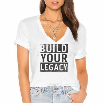 Build Your Legacy - Trix Women's Jersey Short Sleeve Deep V-Neck Tshirt | Favorety DE