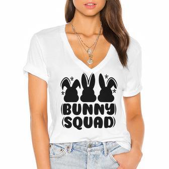 Bunny Squad Women's Jersey Short Sleeve Deep V-Neck Tshirt | Favorety UK