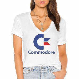 C Women's Jersey Short Sleeve Deep V-Neck Tshirt | Favorety AU