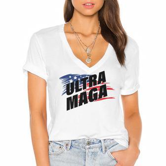 Copy Of Ultra Maga Women's Jersey Short Sleeve Deep V-Neck Tshirt | Favorety DE