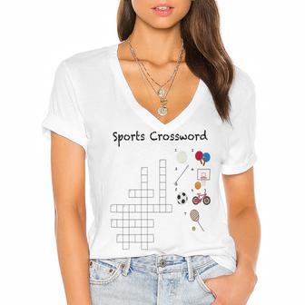 Croswords Women's Jersey Short Sleeve Deep V-Neck Tshirt | Favorety AU