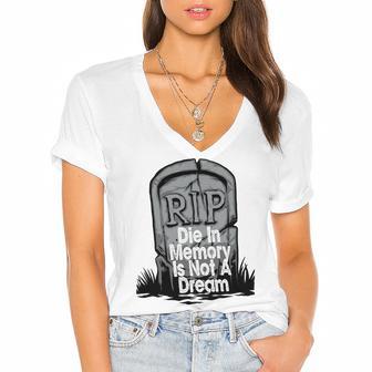 Die With Memories Not Dreams Women's Jersey Short Sleeve Deep V-Neck Tshirt | Favorety DE