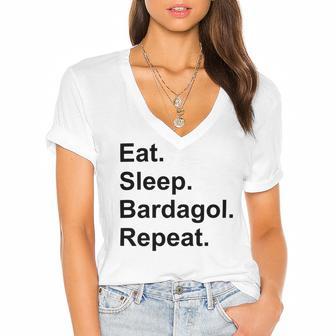 Eat Sleep Bardagol Repeat Women's Jersey Short Sleeve Deep V-Neck Tshirt | Favorety