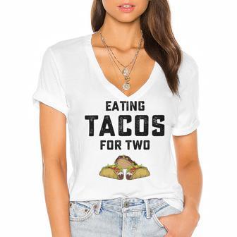 Eating Tacos For Two Women's Jersey Short Sleeve Deep V-Neck Tshirt | Favorety CA