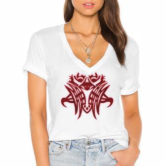 Emet Selch Glyph Women's Jersey Short Sleeve Deep V-Neck Tshirt | Favorety UK