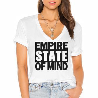 Empire State Of Mind Women's Jersey Short Sleeve Deep V-Neck Tshirt | Favorety UK