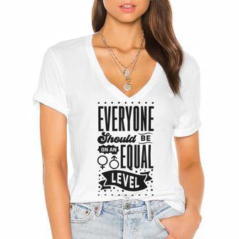 Equality Women's Jersey Short Sleeve Deep V-Neck Tshirt | Favorety CA