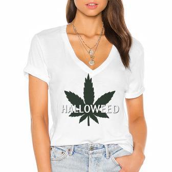 Everything I Want To Do Is Illegal Weed Women's Jersey Short Sleeve Deep V-Neck Tshirt | Favorety