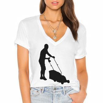 Evolution Lawn Mower 135 Shirt Women's Jersey Short Sleeve Deep V-Neck Tshirt | Favorety CA