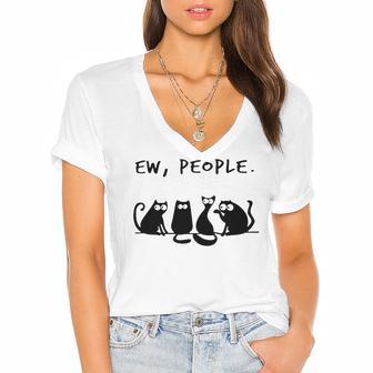 Ew People Fitted 215 Shirt Women's Jersey Short Sleeve Deep V-Neck Tshirt | Favorety CA