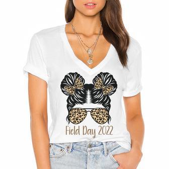 Field Day 2022 Last Day Of School V2 Women's Jersey Short Sleeve Deep V-Neck Tshirt | Favorety CA